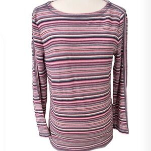 Talbots T by Talbots Striped Long Sleeve Tee Size S